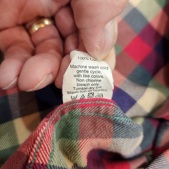 VTG J.Crew Sporting Goods Men's L Plaid Flannel Shirt Long Sleeve Multi-Color - Picture 10 of 15